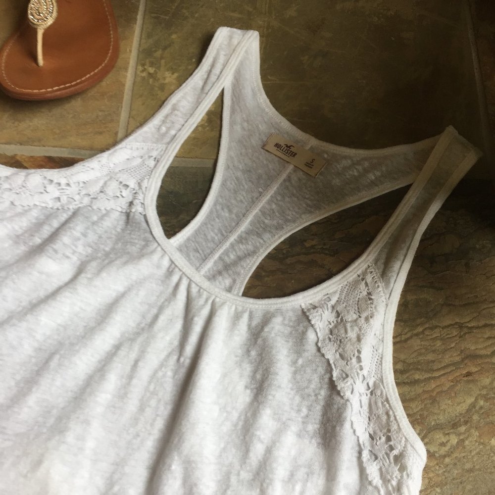 Hollister Flowy BoHo Tank W/Lace Trim (like NEW) - Picture 4 of 16